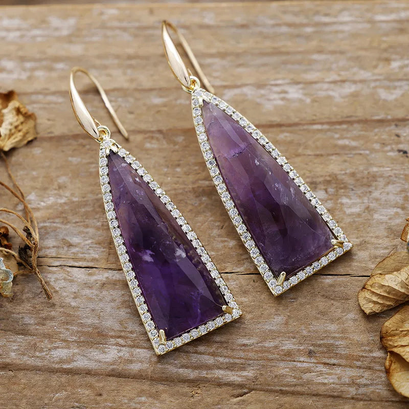 Art Deco Geometric Crystal Earrings