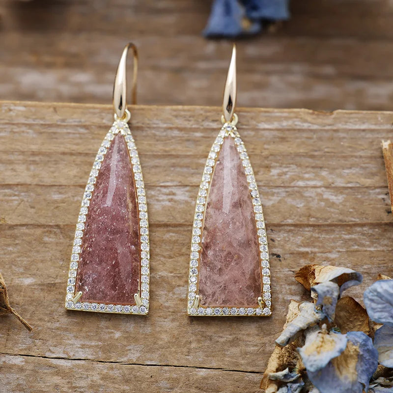 Art Deco Geometric Crystal Earrings
