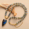 Aura Labradorite Heart Choker
