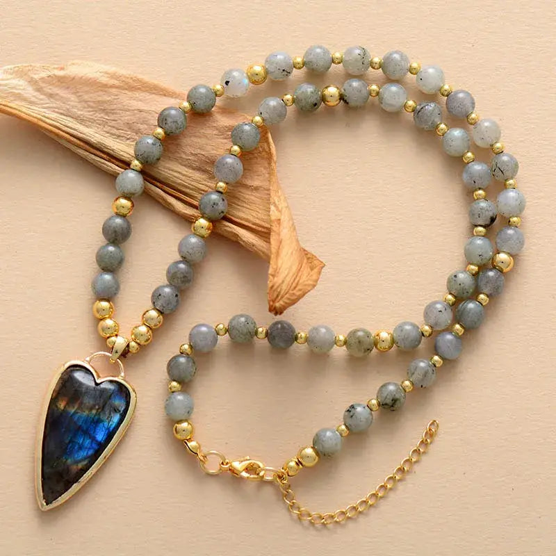 Aura Labradorite Heart Choker