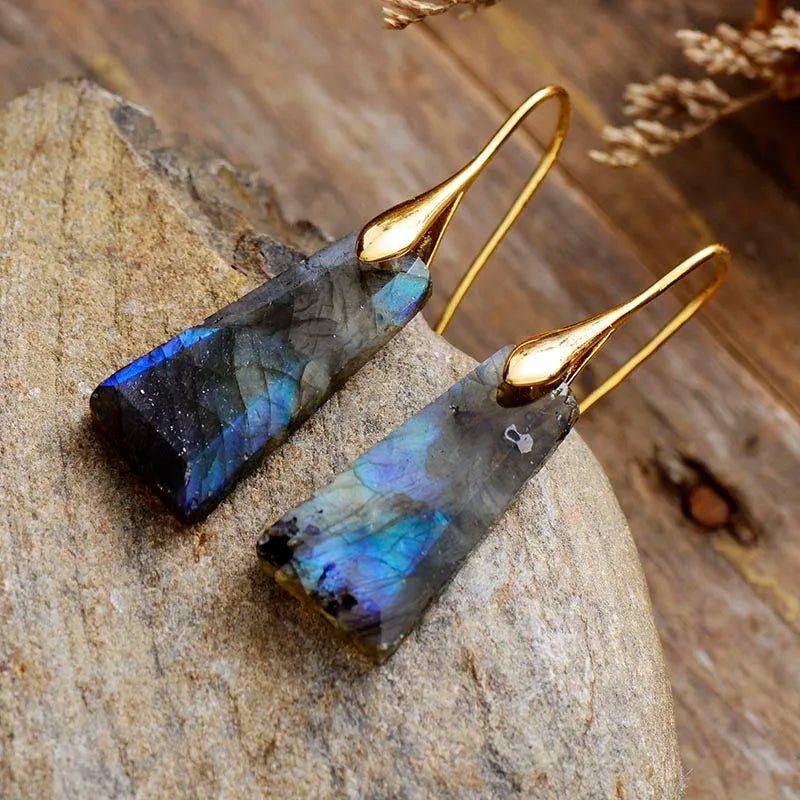 Aurora Veil Labradorite Drop Earrings