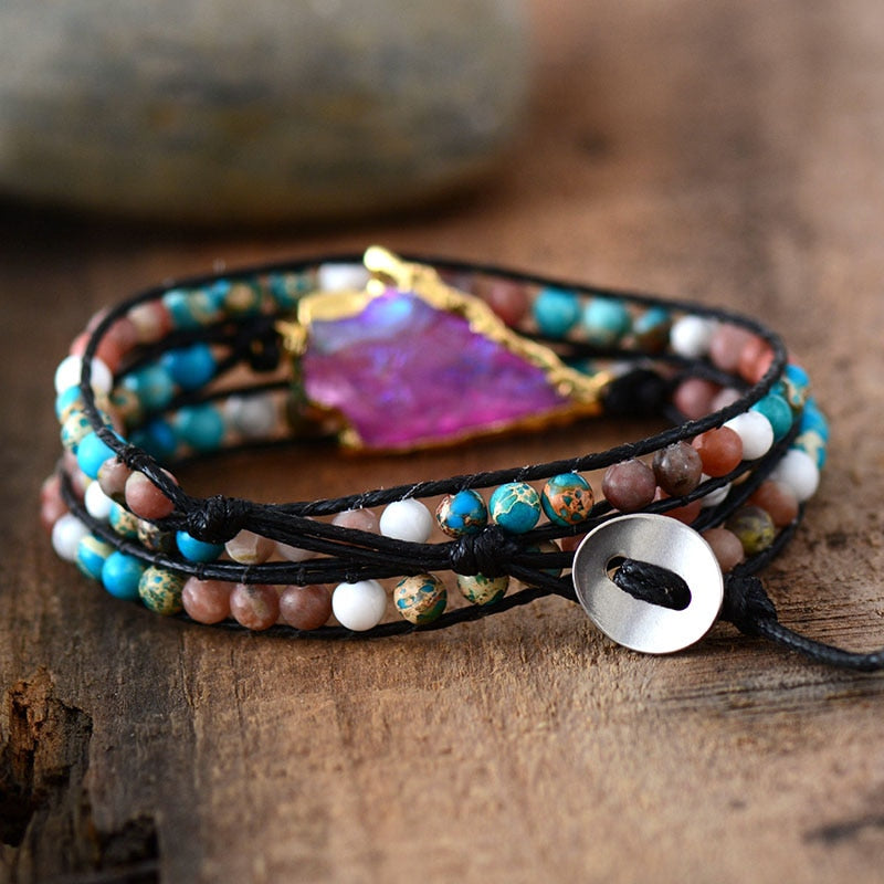 Arrowhead Gilded Quartz Bracelet