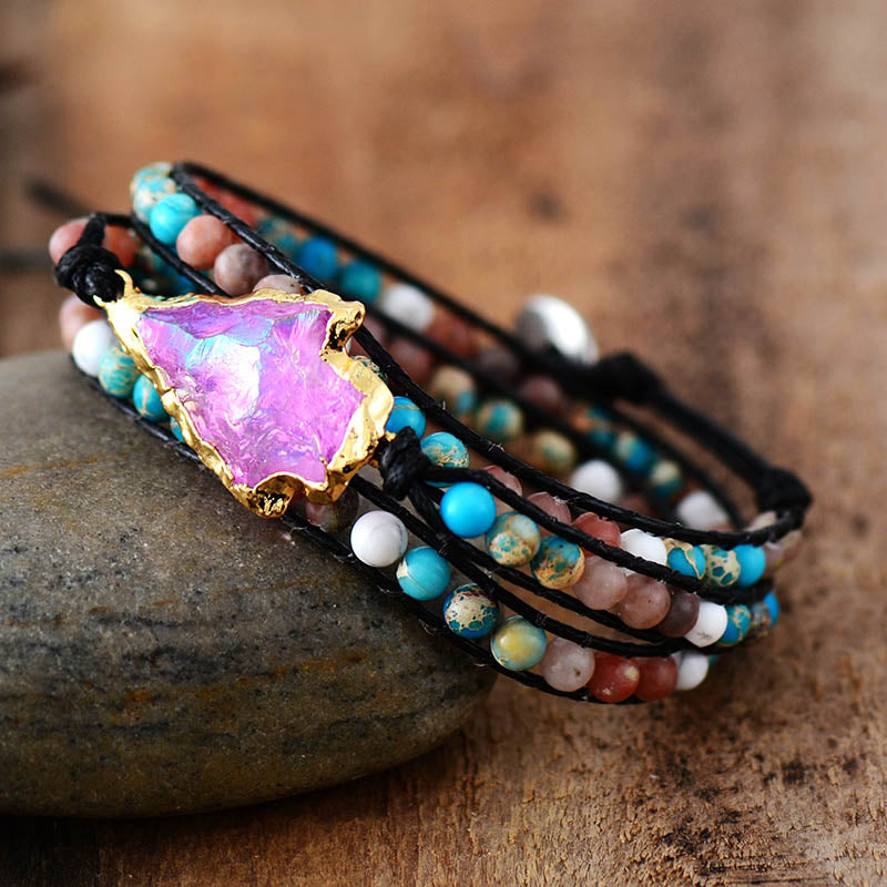 Arrowhead Gilded Quartz Bracelet