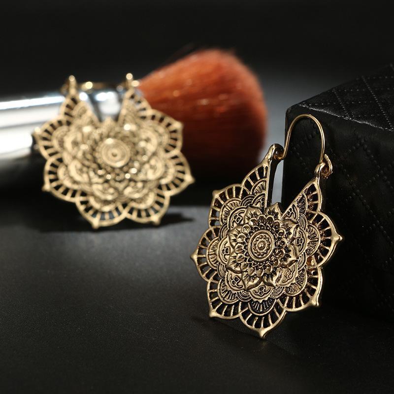 Boho Mandala Hoop Earrings