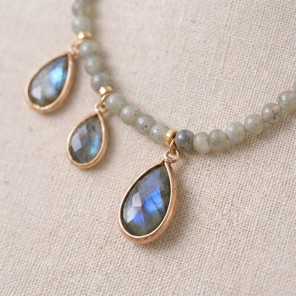 Aura Labradorite Teardrop Necklace