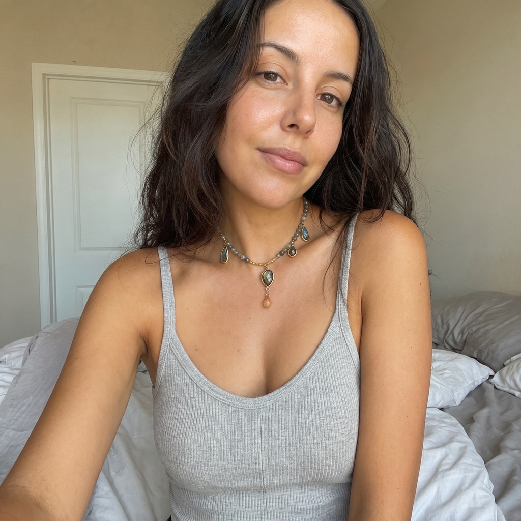 Aura Labradorite Teardrop Necklace