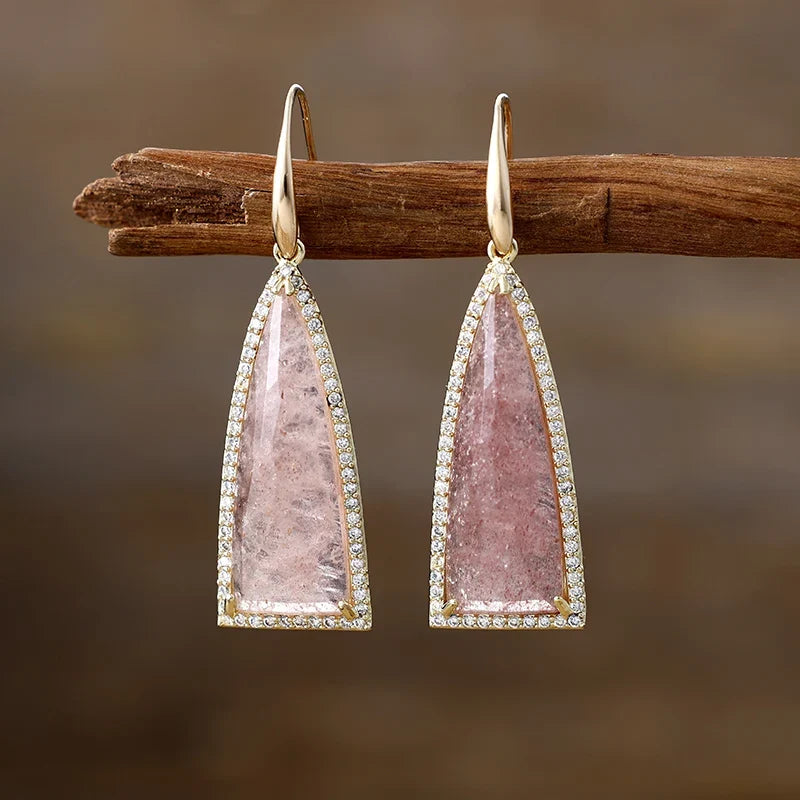 Art Deco Geometric Crystal Earrings