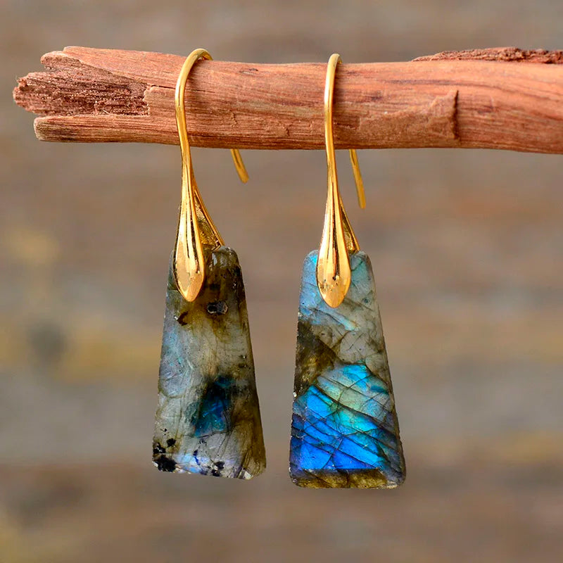 Aurora Veil Labradorite Drop Earrings